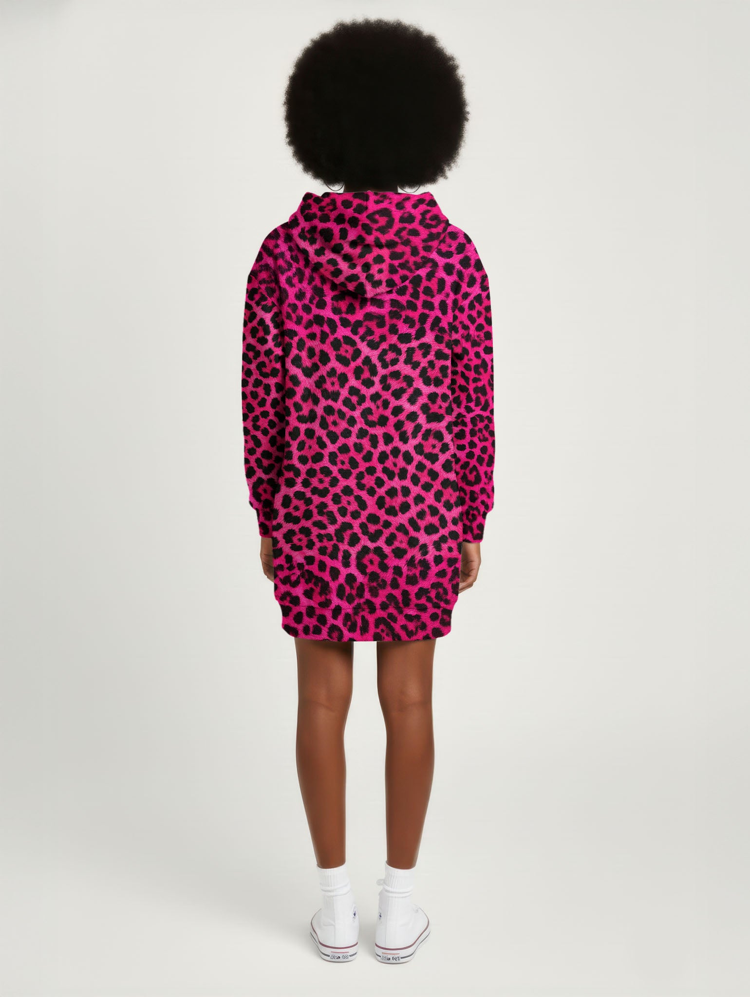 "Unstoppable" Pink Leopard Hoodie Dress