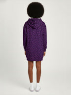 Purple Leopard Hoodie Dress