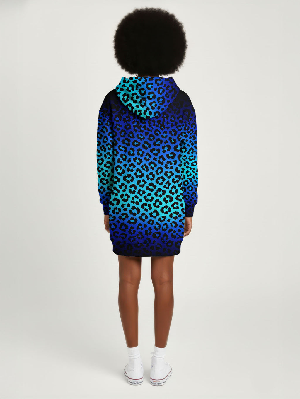 "Unstoppable" Sapphire Leopard Hoodie Dress