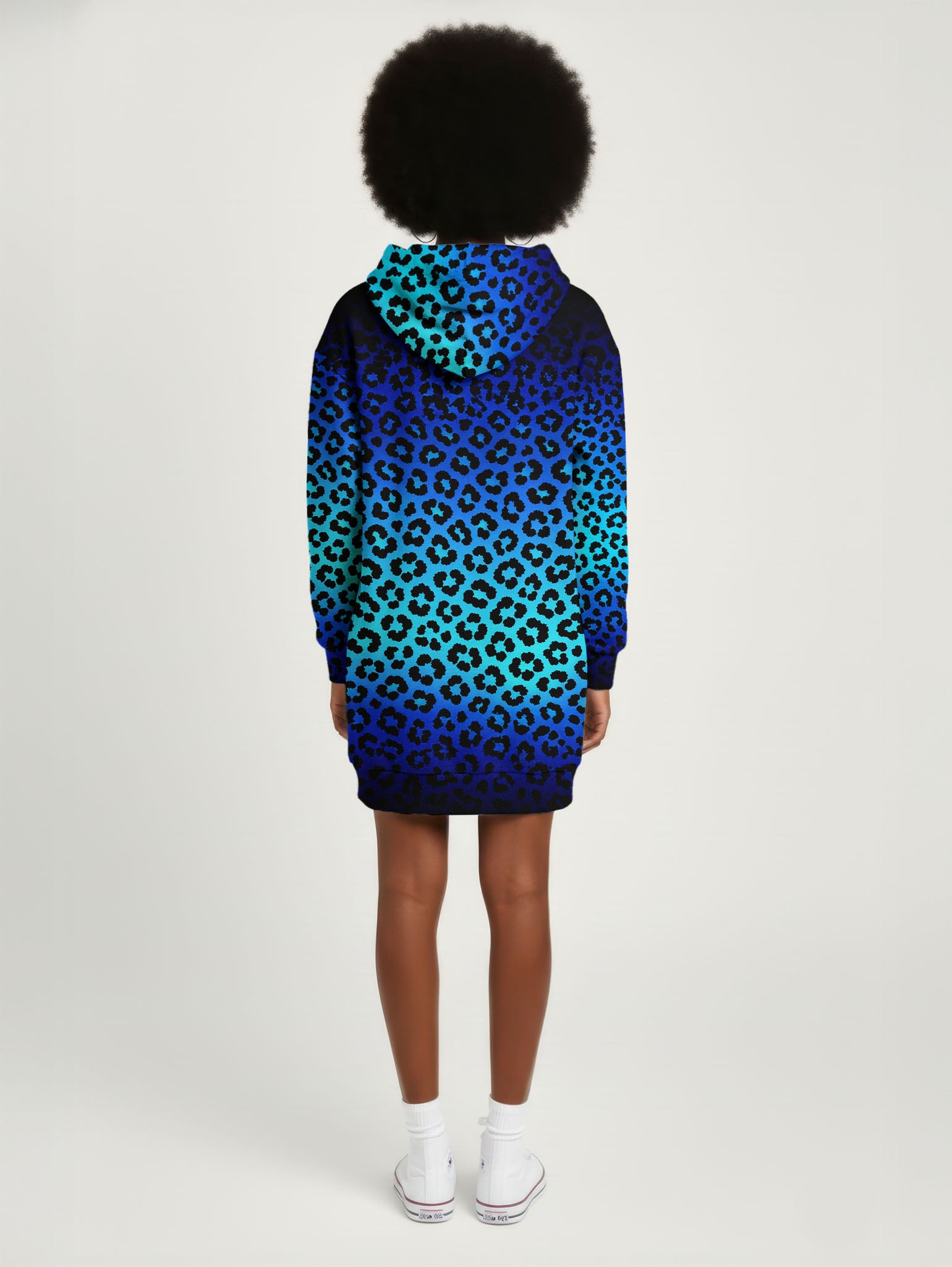 "Unstoppable" Sapphire Leopard Hoodie Dress