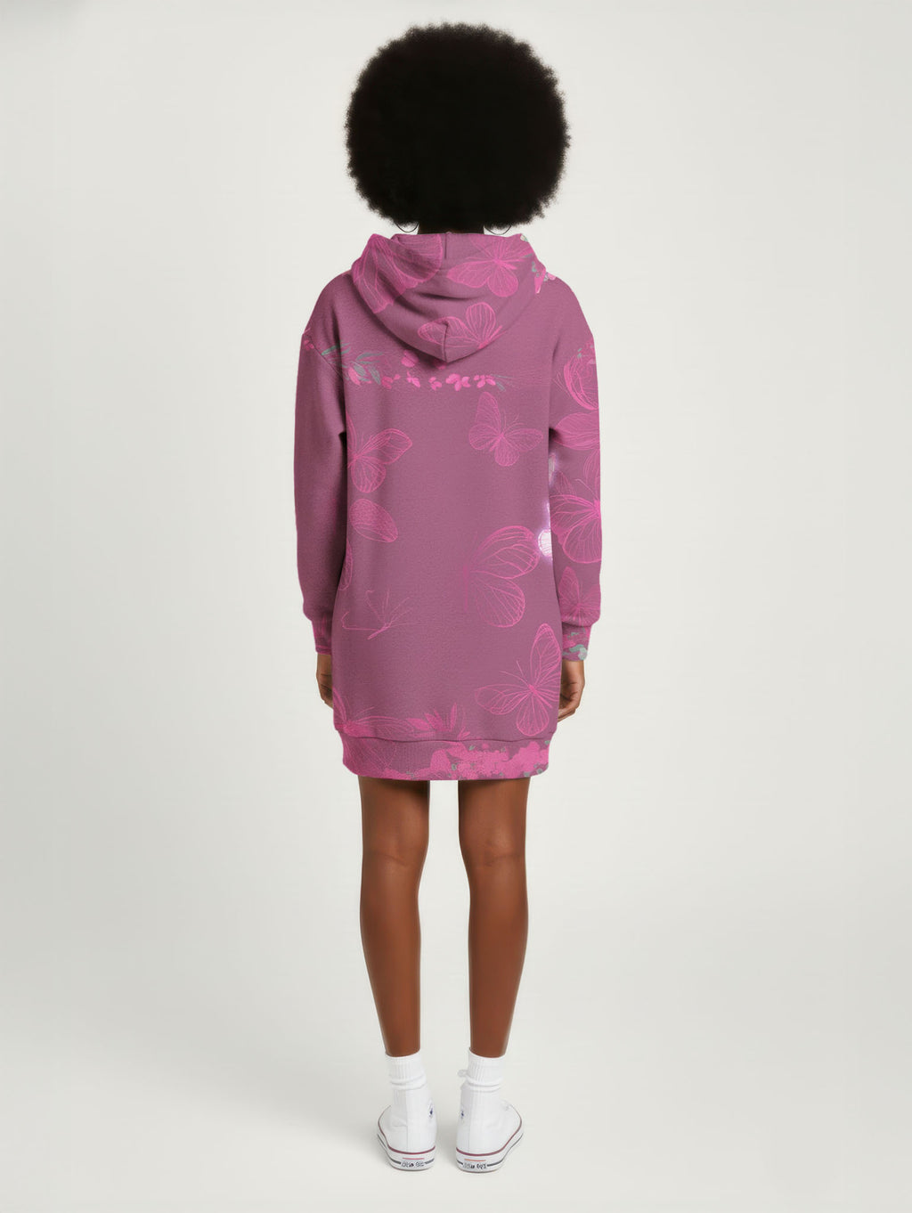 "Imani" Wild Rose Hoodie Dress