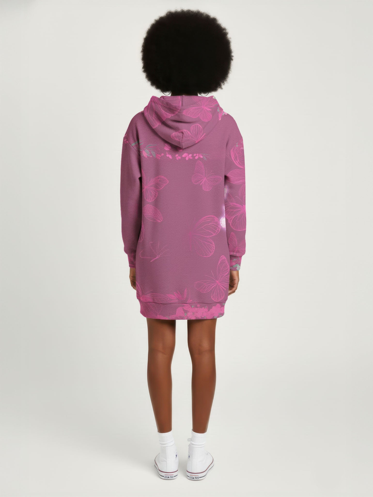 "Imani" Wild Rose Hoodie Dress
