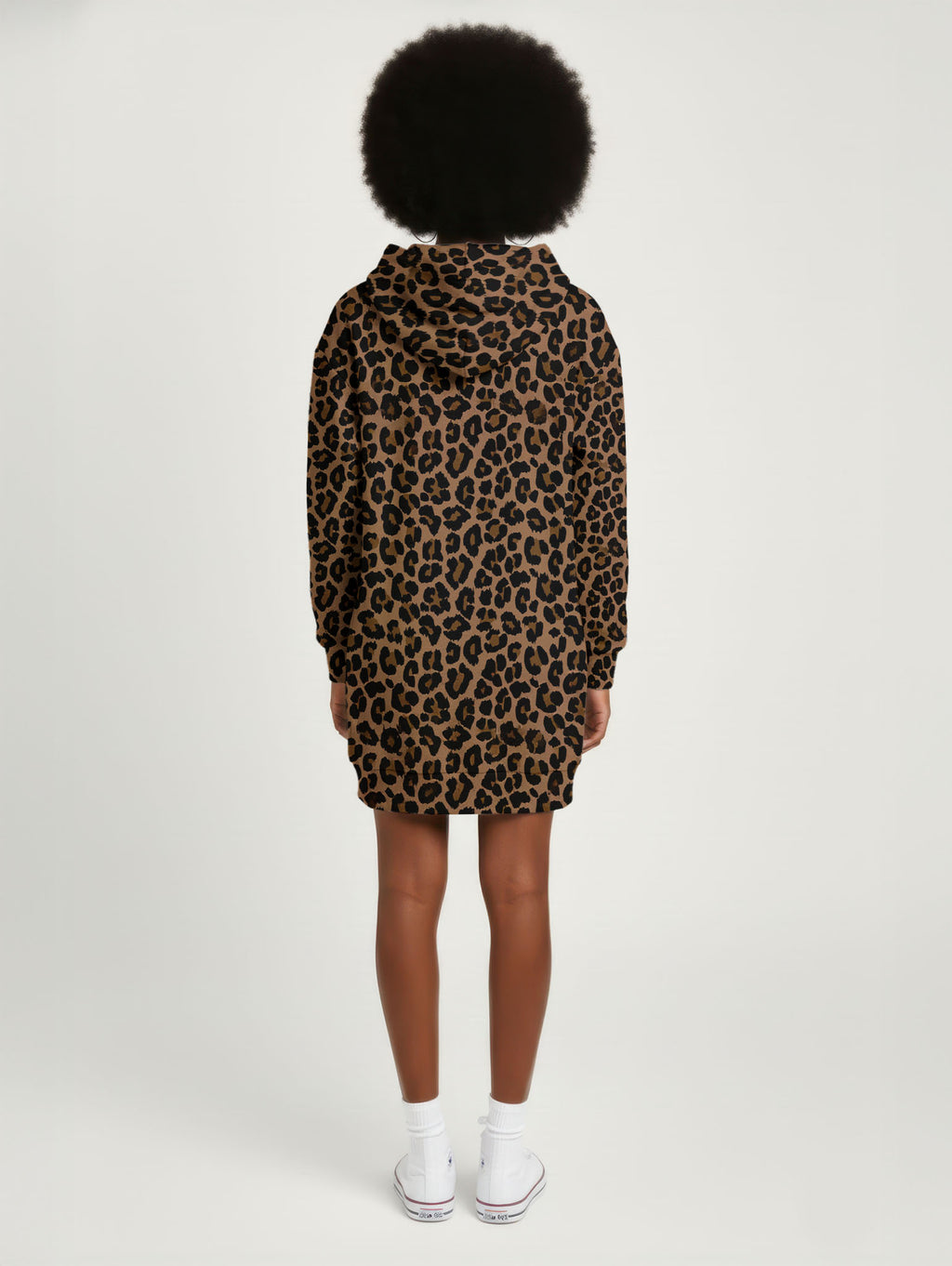 "Unstoppable" Brown Leopard Hoodie Dress