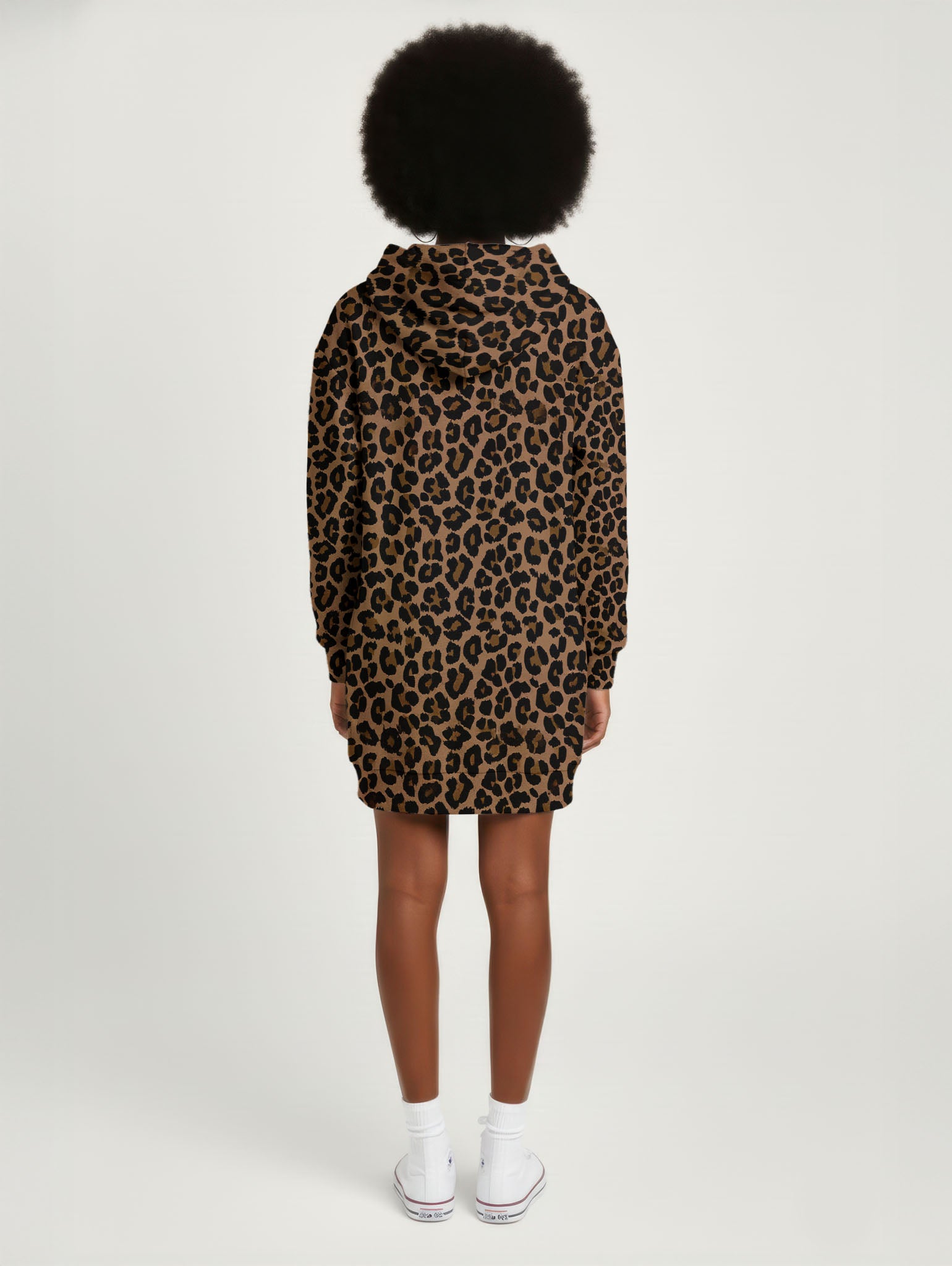 "Unstoppable" Brown Leopard Hoodie Dress