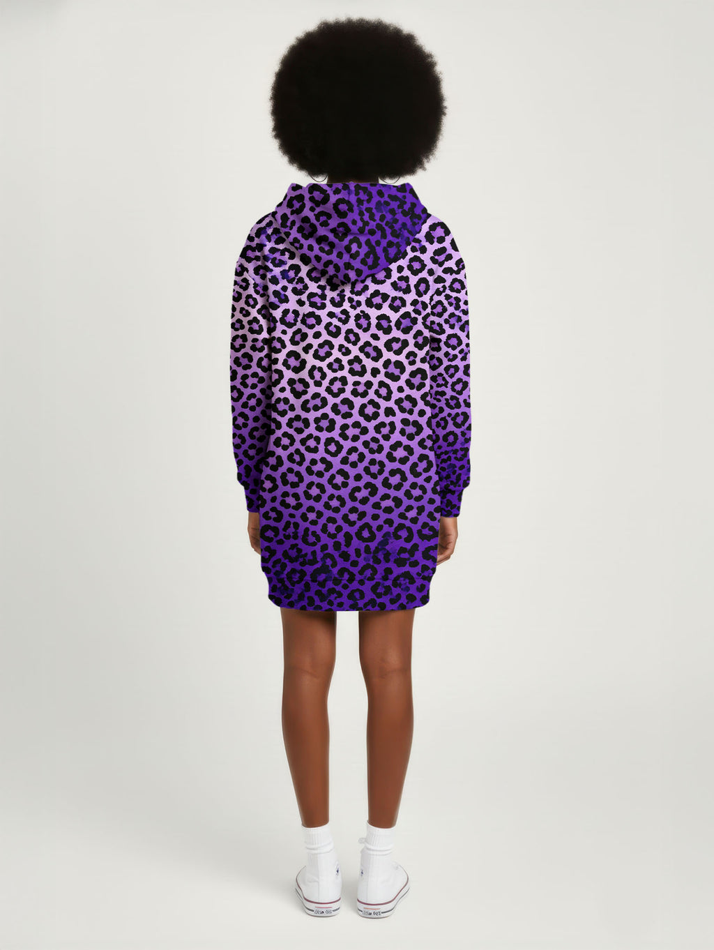 "Unstoppable" Amethyst Leopard Hoodie Dress
