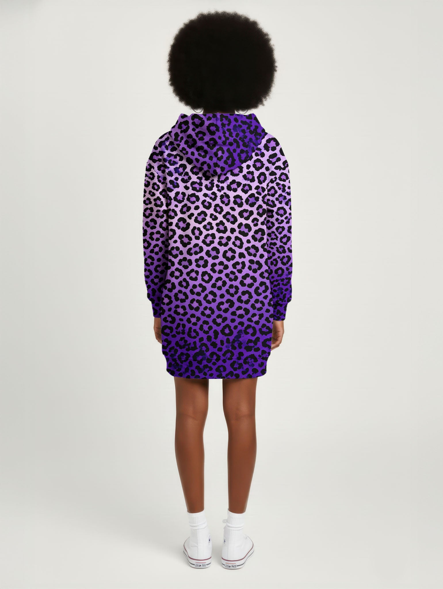 "Unstoppable" Amethyst Leopard Hoodie Dress