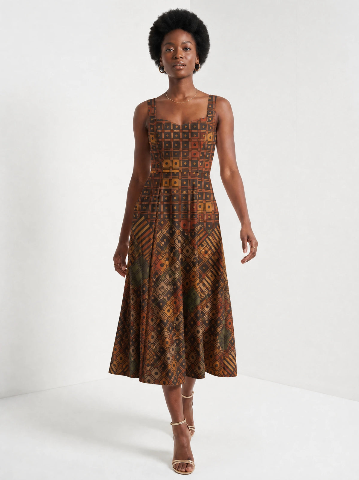 "Mkeka" Corset Dress — front view on model