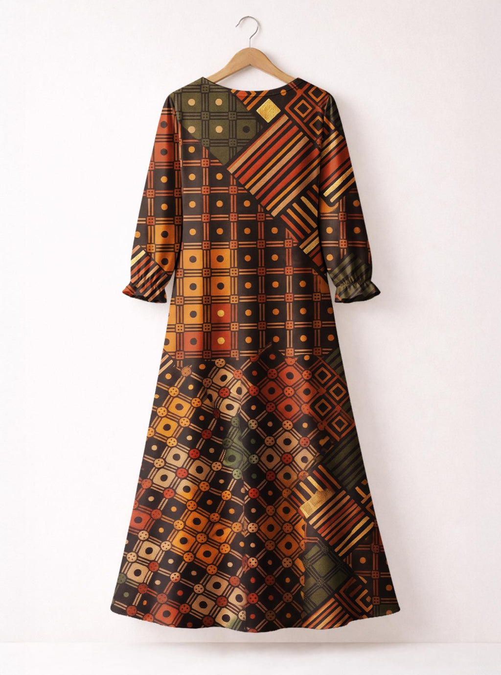 "Mkeka" Long Sleeve Maxi Dress