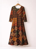 "Mkeka" Long Sleeve Maxi Dress