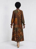 "Mkeka" Long Sleeve Maxi Dress — back view on model
