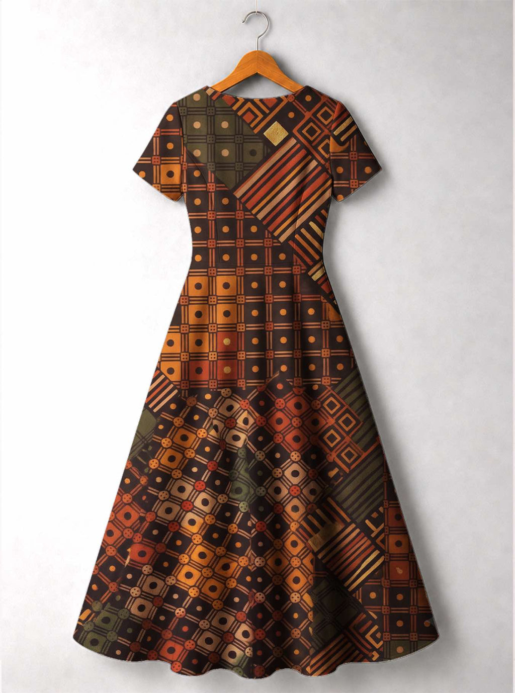 "Mkeka" Short Sleeve Maxi Dress