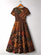 "Mkeka" Short Sleeve Maxi Dress