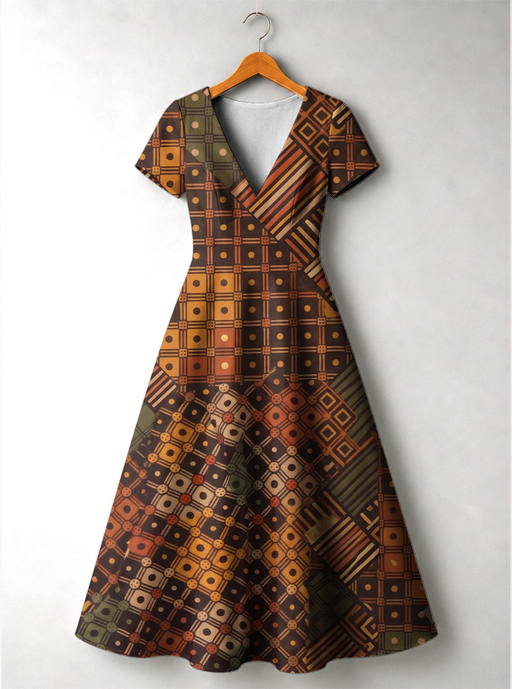"Mkeka" Short Sleeve Maxi Dress