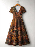 "Mkeka" Short Sleeve Maxi Dress