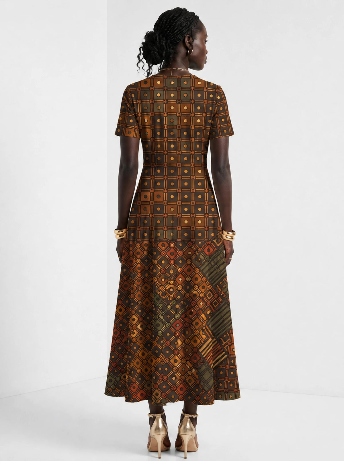 "Mkeka" Short Sleeve Maxi Dress — side