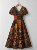 "Mkeka" V Neck Midi Dress