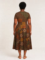 "Mkeka" V Neck Midi Dress — side