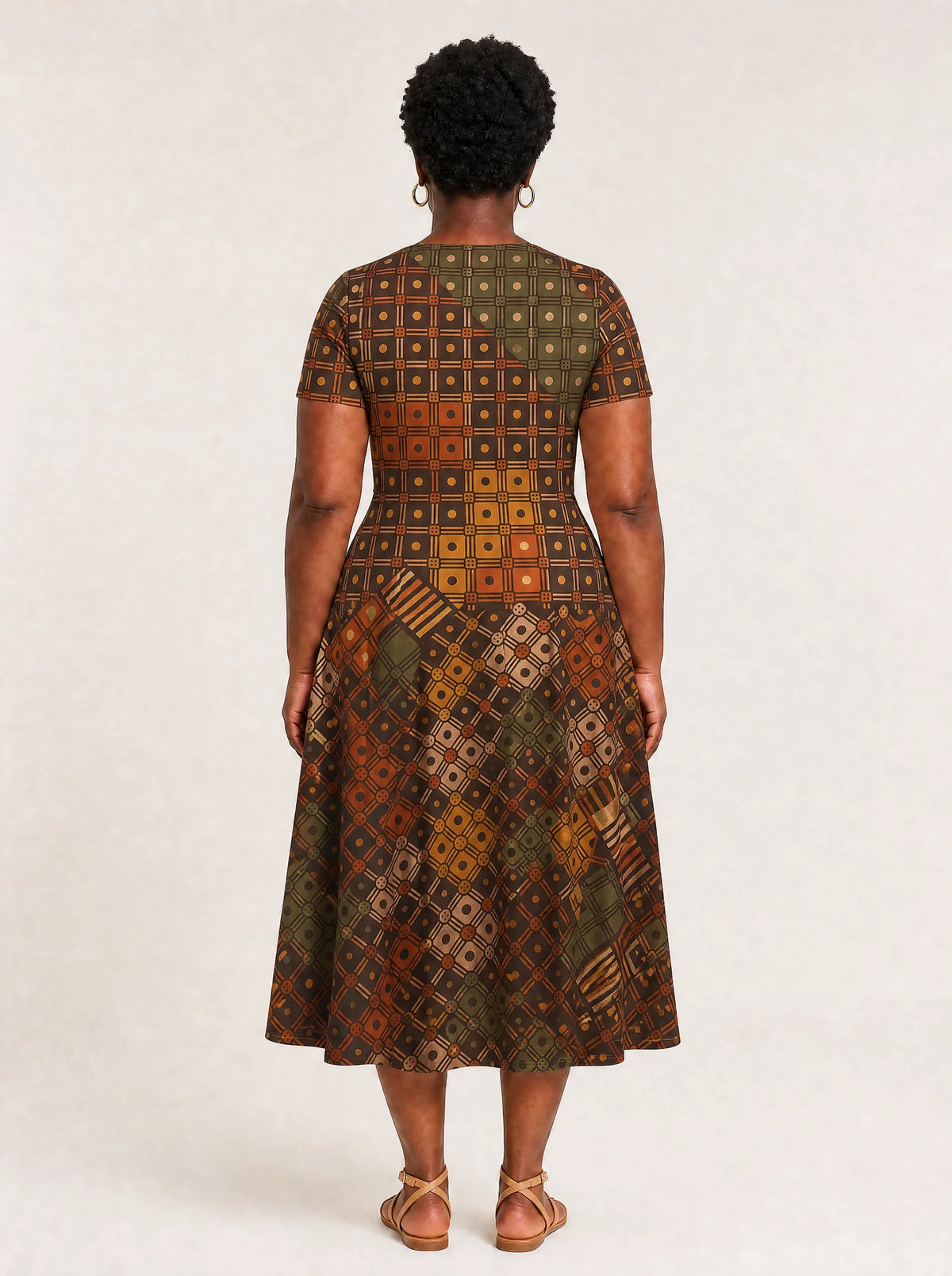 "Mkeka" V Neck Midi Dress — side