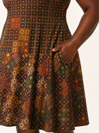 "Mkeka" V Neck Midi Dress — back