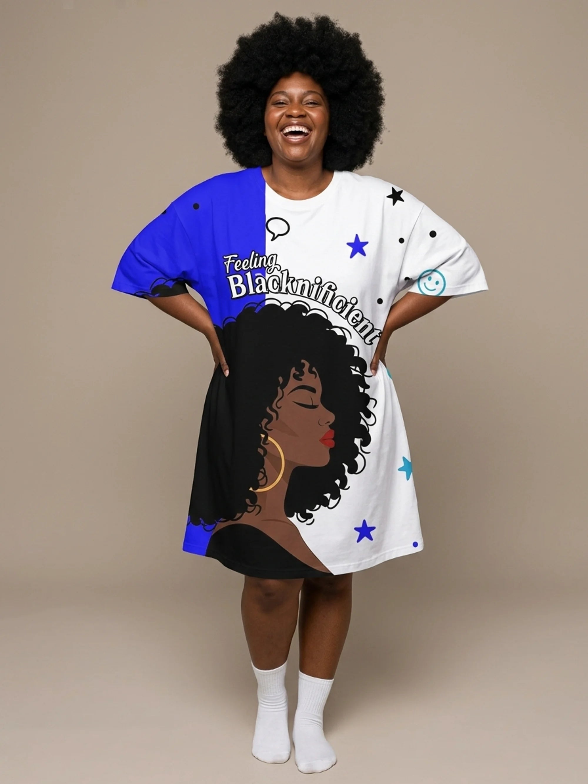 Feeling Blacknificient Blue Sleep Tee