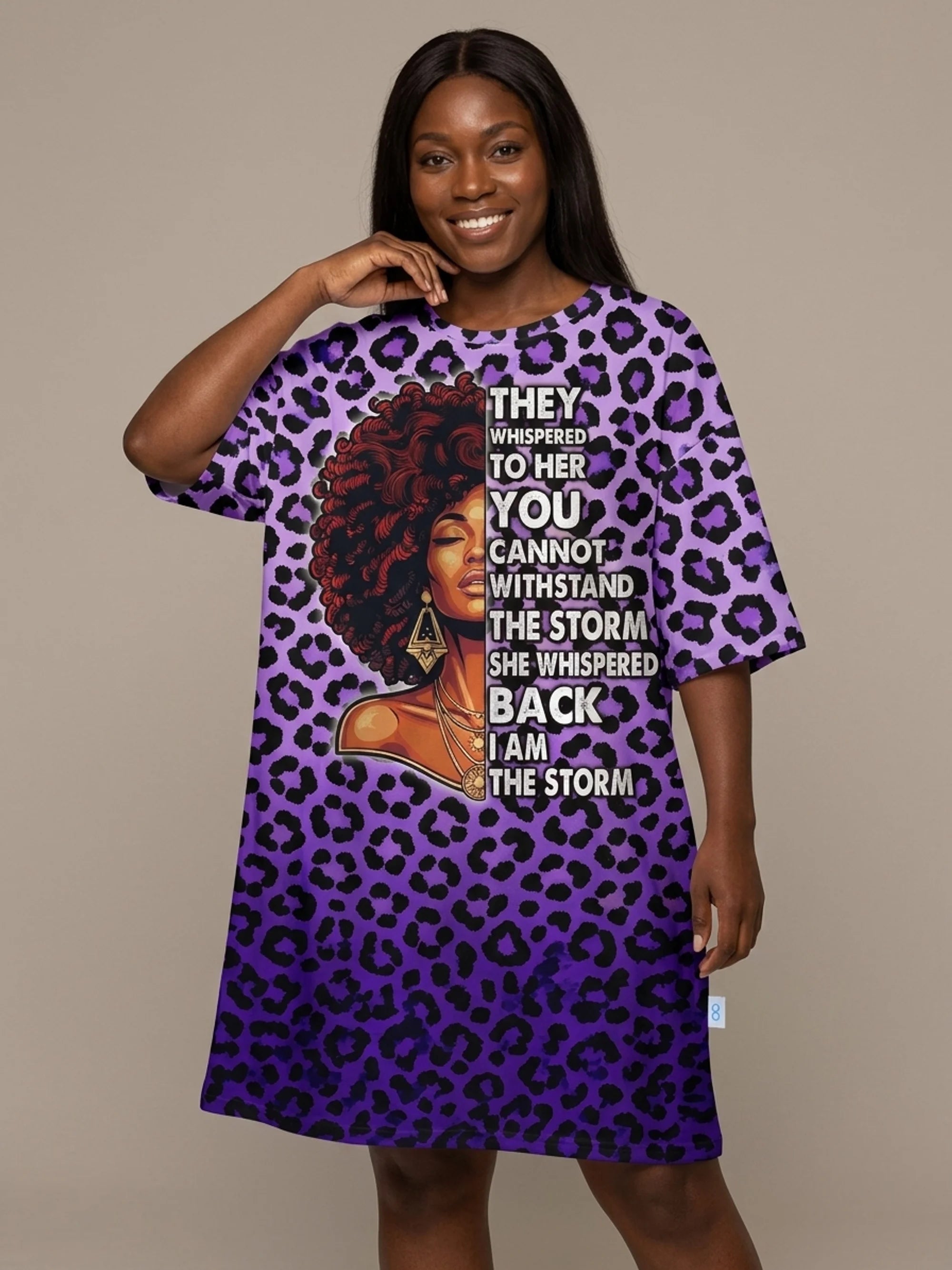 "Unstoppable" Amethyst Leopard Sleep Tee
