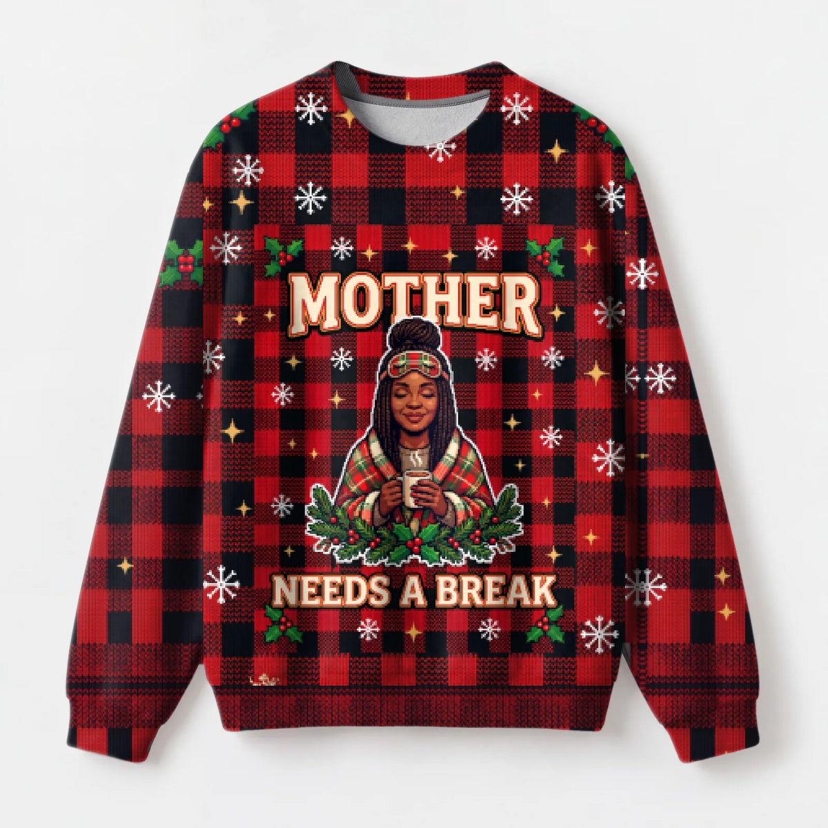 "Mom Break" Christmas Sweatshirt — front view