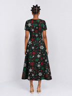 "Mraba" Sweetheart Midi Dress — back view on model