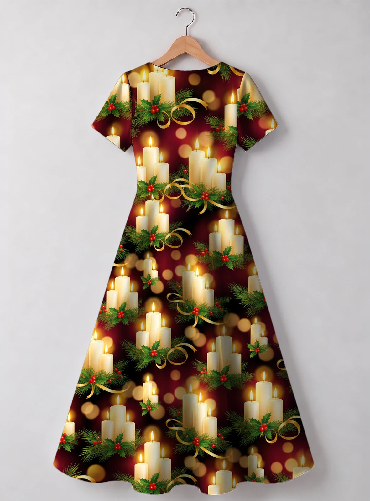 "Mshumaa" Sweetheart Midi Dress — back flat