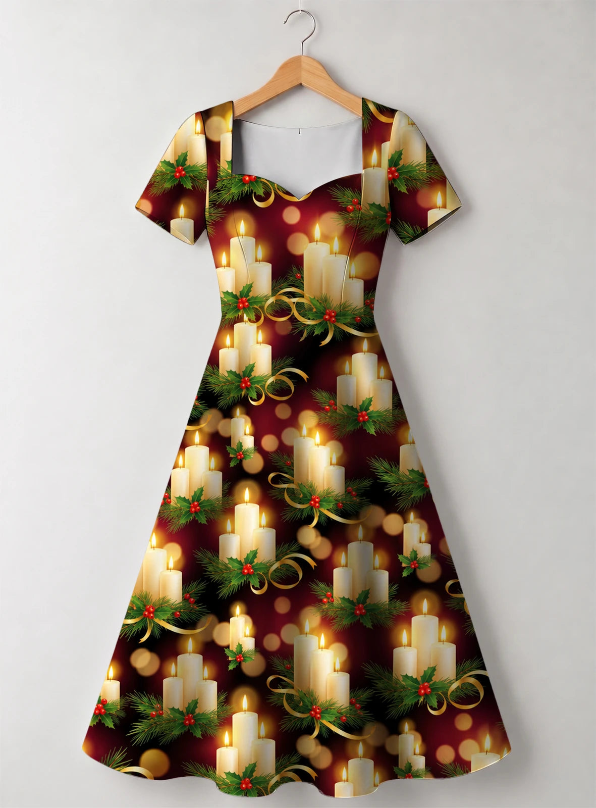 "Mshumaa" Sweetheart Midi Dress — front flat