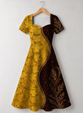 "Msimu" V Neck Midi Dress