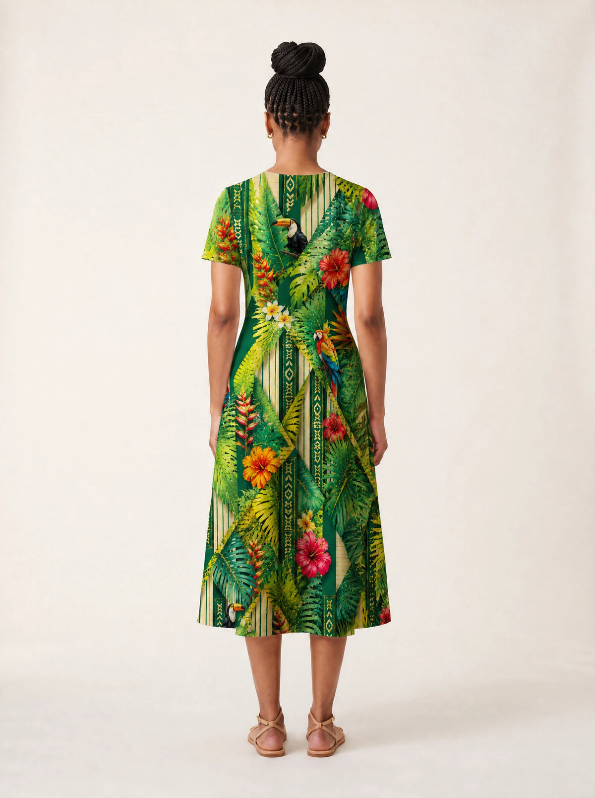 "Msitu" V Neck Midi Dress — side