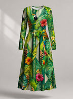 "Msitu" Viscose Midi Dress — front view