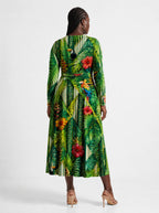 "Msitu" Long Sleeve Midaxi Dress — back view on model