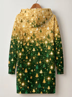 "Msonobari" Christmas Hoodie Dress — back flat