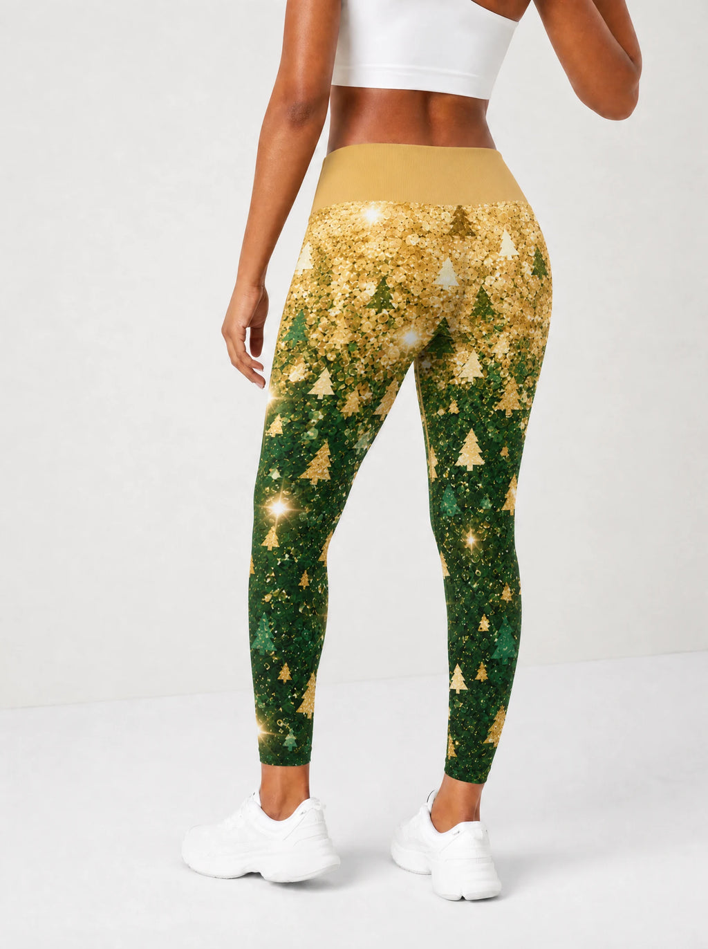 "Msonobari" Christmas Leggings — back view on model