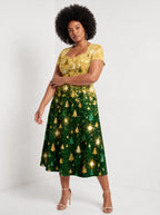 "Msonobari" Christmas Sweetheart Midi Dress — styled on model