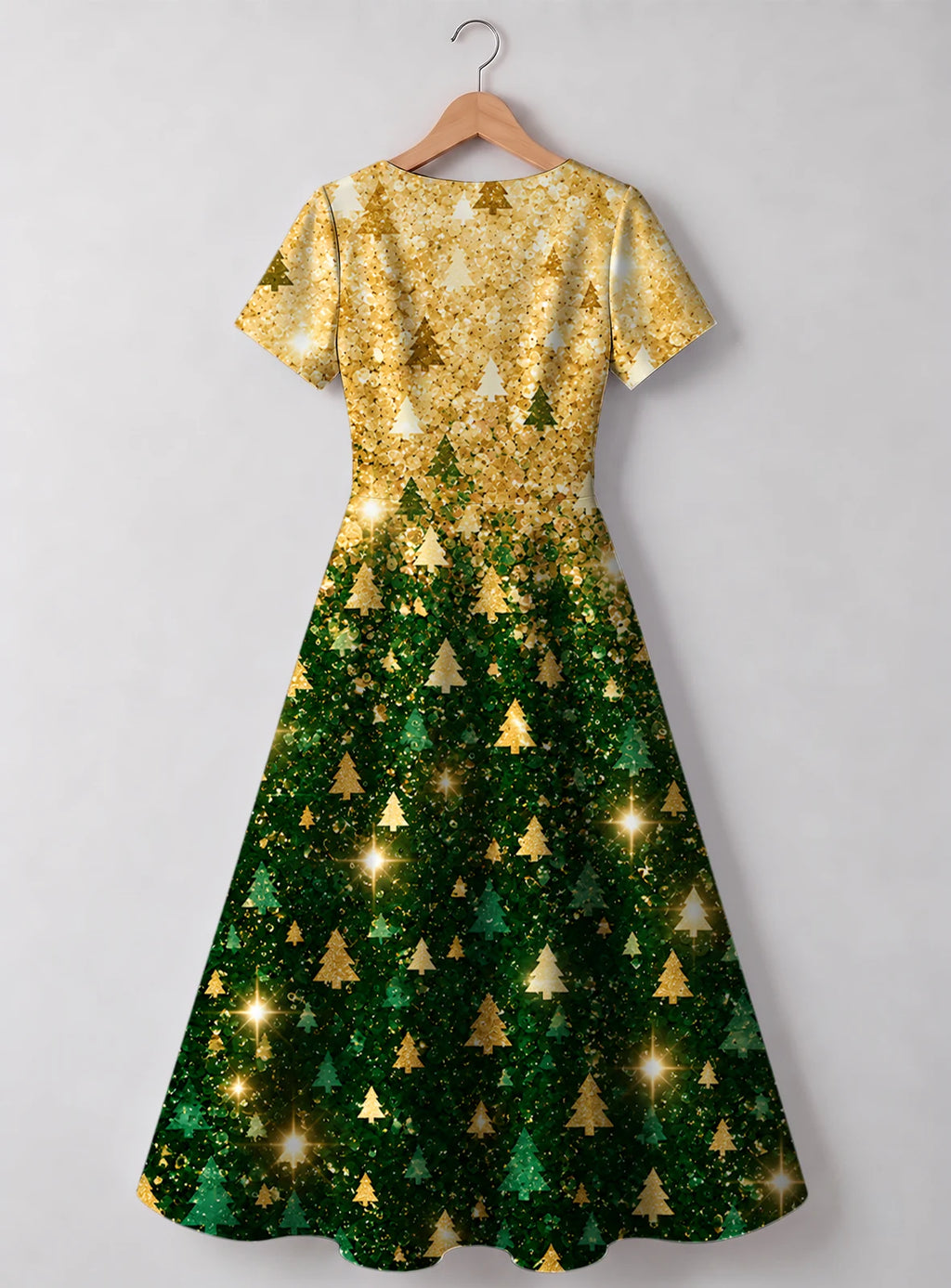 "Msonobari" Christmas Sweetheart Midi Dress — back flat