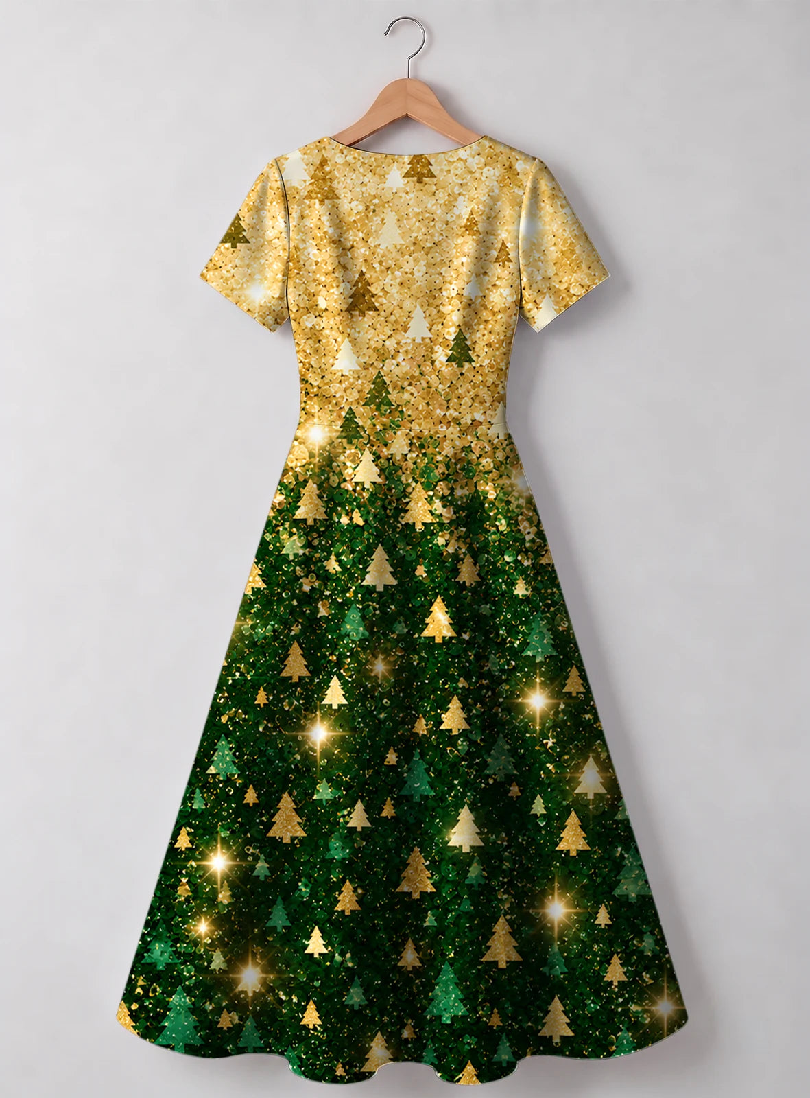 "Msonobari" Christmas Sweetheart Midi Dress — back flat