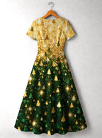 "Msonobari" Christmas V Neck Midi Dress Promo
