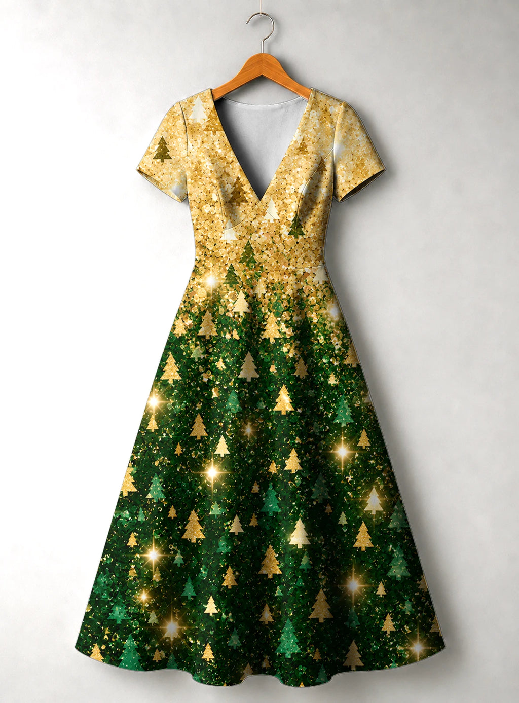 "Msonobari" Christmas V Neck Midi Dress Promo