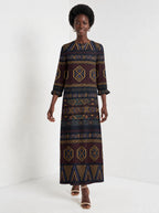 "Msuko" Long Sleeve Maxi Dress — front view on model