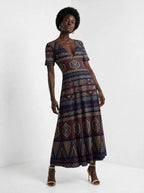 "Msuko" Short Sleeve Maxi Dress — front
