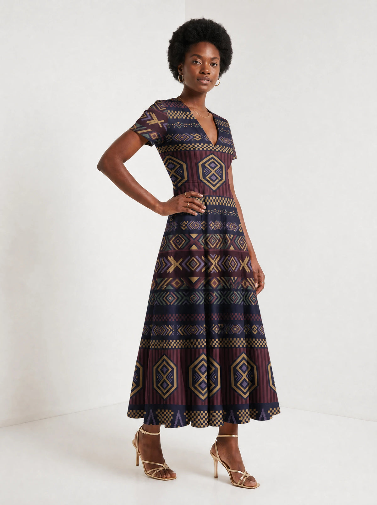 "Msuko" Short Sleeve Maxi Dress — full body