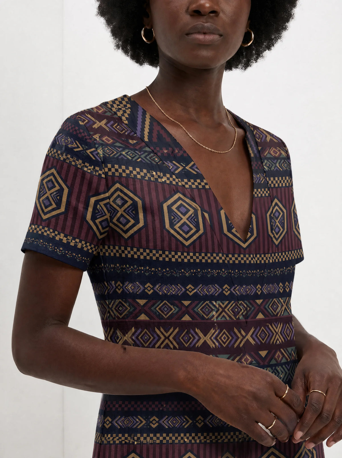 "Msuko" Short Sleeve Maxi Dress — on model
