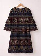 "Msuko" Stacked Ruffle Sleeve Dress
