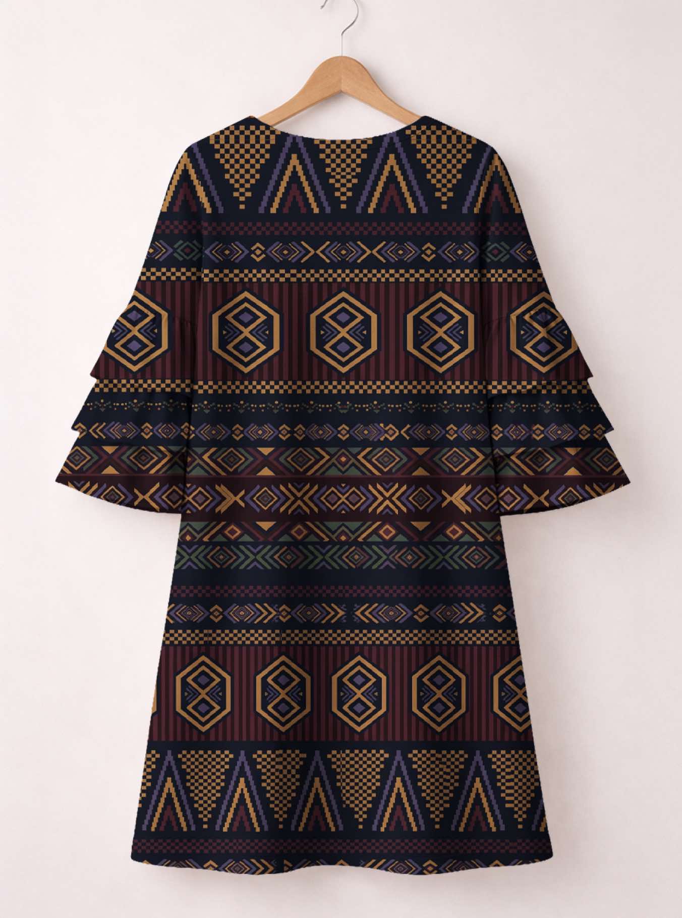 "Msuko" Stacked Ruffle Sleeve Dress