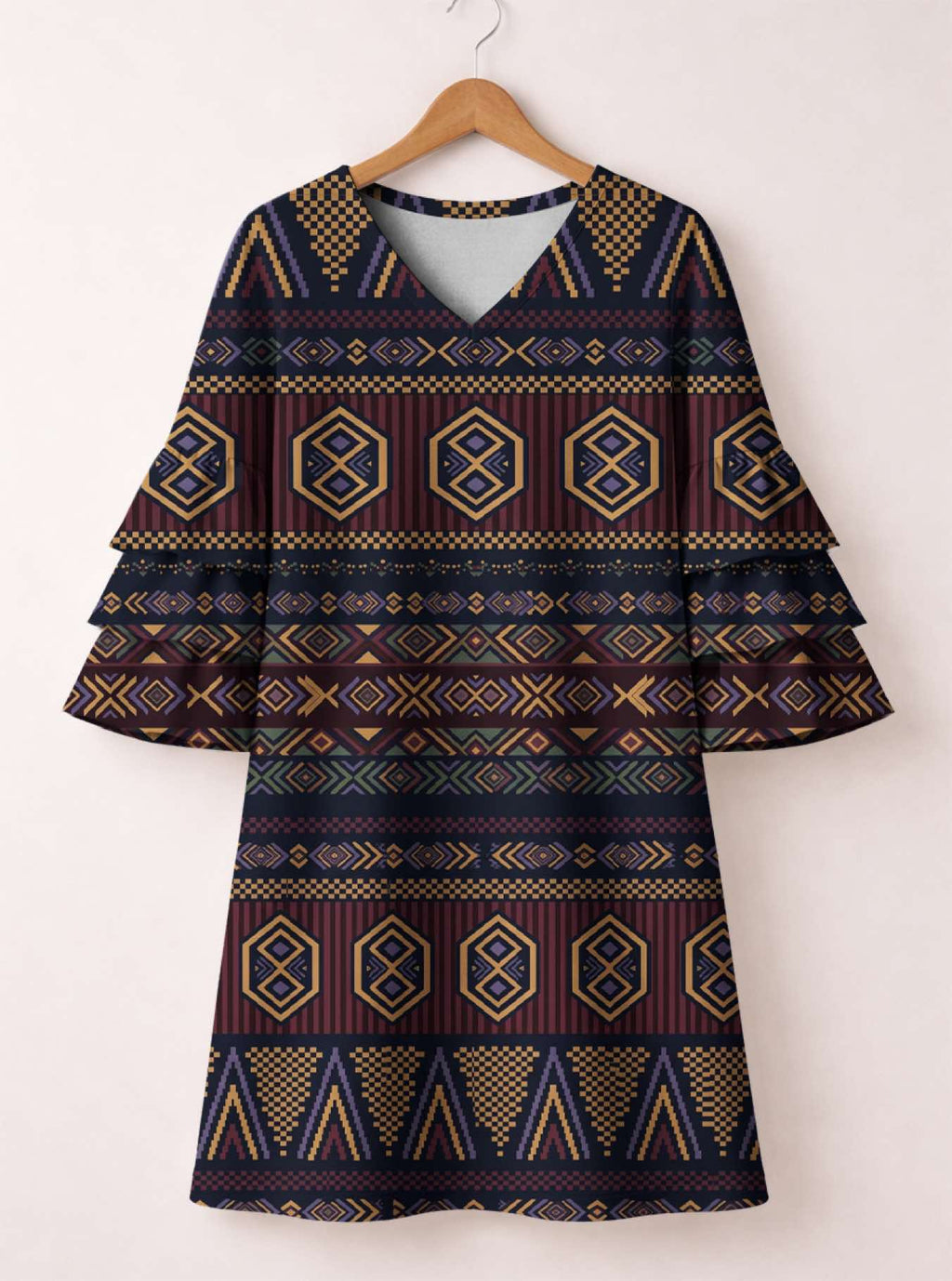 "Msuko" Stacked Ruffle Sleeve Dress
