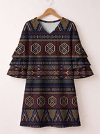 "Msuko" Stacked Ruffle Sleeve Dress