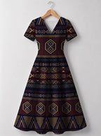 "Msuko" V Neck Midi Dress