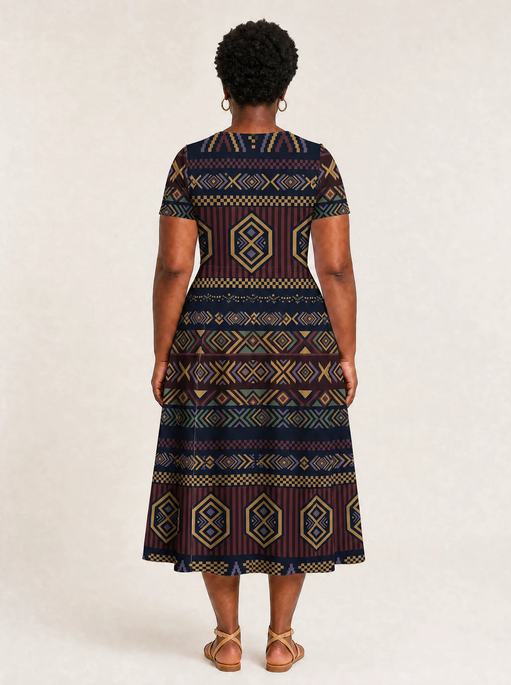 "Msuko" V Neck Midi Dress — side